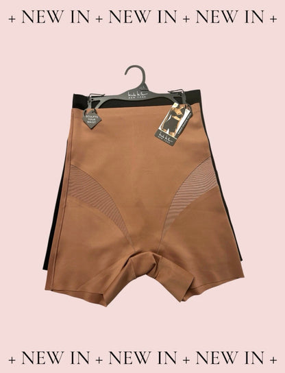 Nicole Miller New York Scuba Hi-Waist Shaping Shorts 2-Pack NM1578