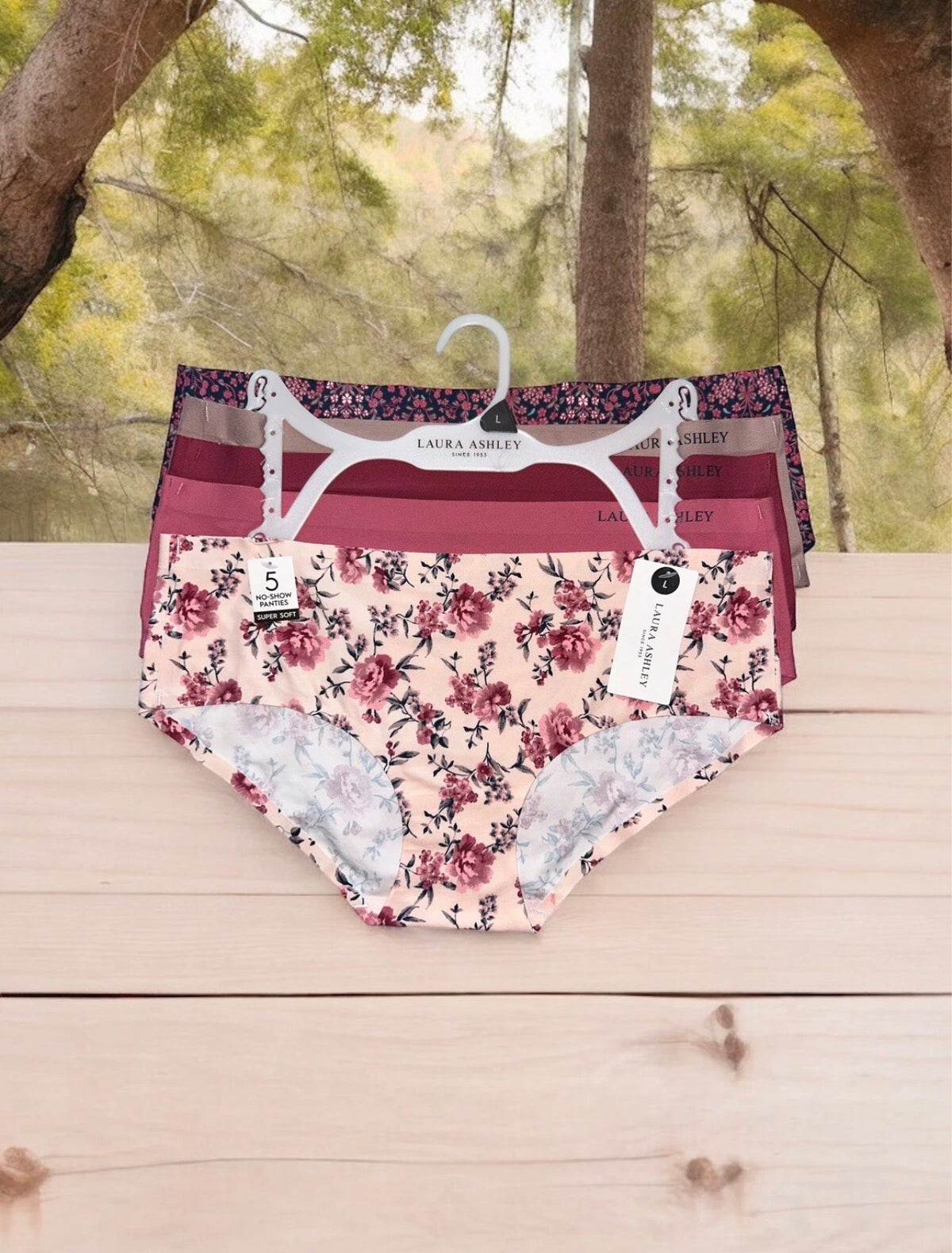 Laura Ashley 5-Pack Fit Briefs LS9172 - Multicolor Floral - Size Large