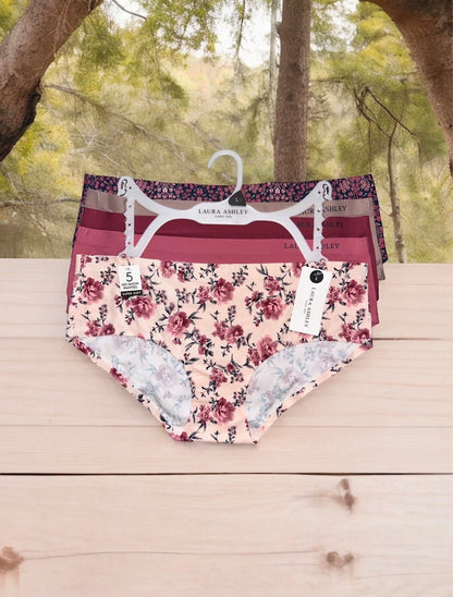 Laura Ashley 5-Pack Fit Briefs LS9172 - Multicolor Floral - Size Large