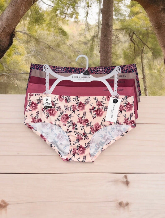 Laura Ashley 5-Pack Fit Briefs LS9172 - Multicolor Floral - Size Large