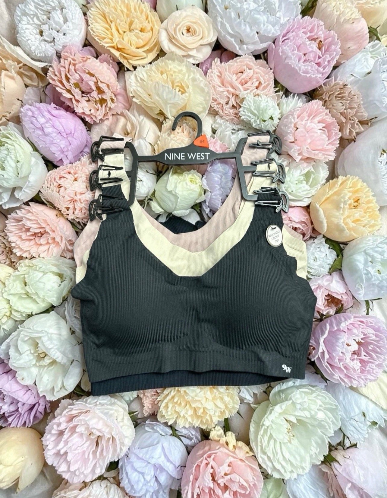 Nine West 3-Pack Laser Cut Lounge Rib Bra - Removable Pads - Sizes M & L - NWT