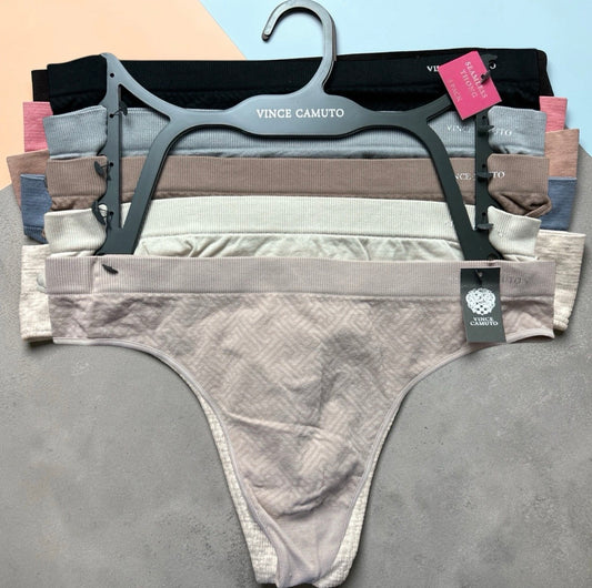 Vince Camuto 5-Pack Women's Bonded Thong Panties Multicolor Sz. M