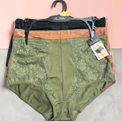 Prima Valentina 3-Pack Lace Hi-Cut Briefs Style 68022 - Multicolor Seamless