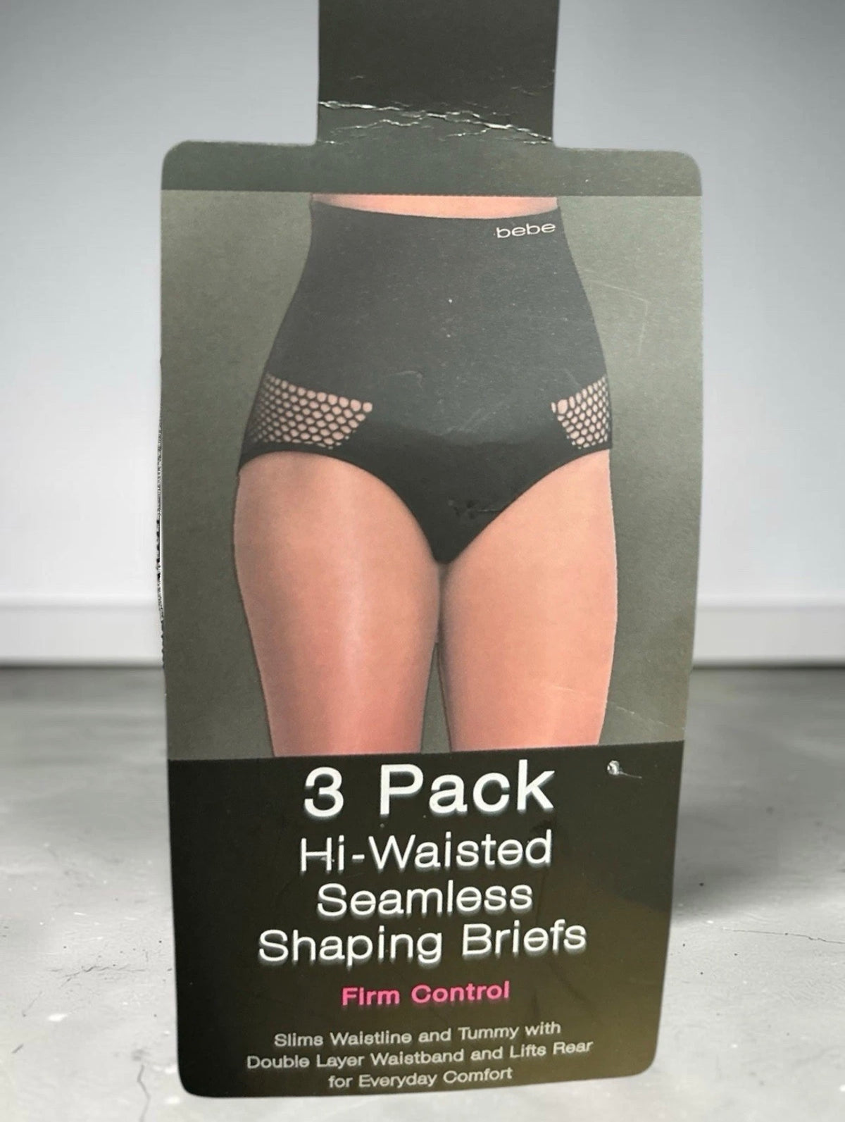 bebe Women's 3-Pack Shaping Briefs Firm Control High Waist