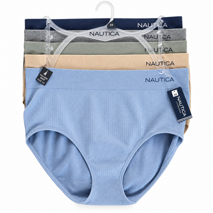 Nautica 5-Pack Super Soft Plus Size High-Waist Briefs-NT9948 $48