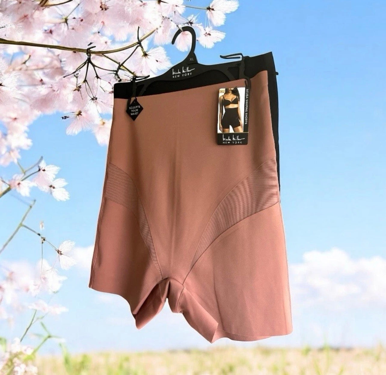 Nicole Miller New York Scuba Hi-Waist Shaping Shorts 2-Pack NM1578