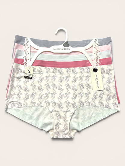 Laura Ashley No-Show Panties — 5-Piece Set