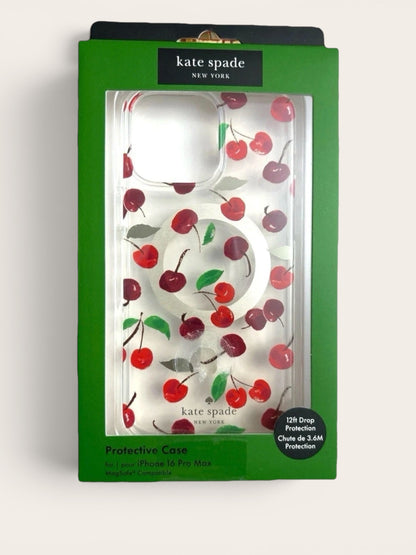 KATE SPADE PHONE CASE w/MAGSAFE FOR iPHONE 16 PRO CHERRIES BEAUTY!!