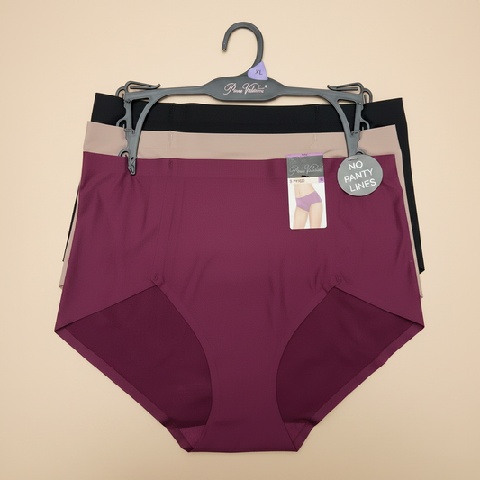 Prima Valentina 3-Pack Hi-Cut Panties Briefs Style 77309 ~ Multicolor Seamless ~ All Sizes