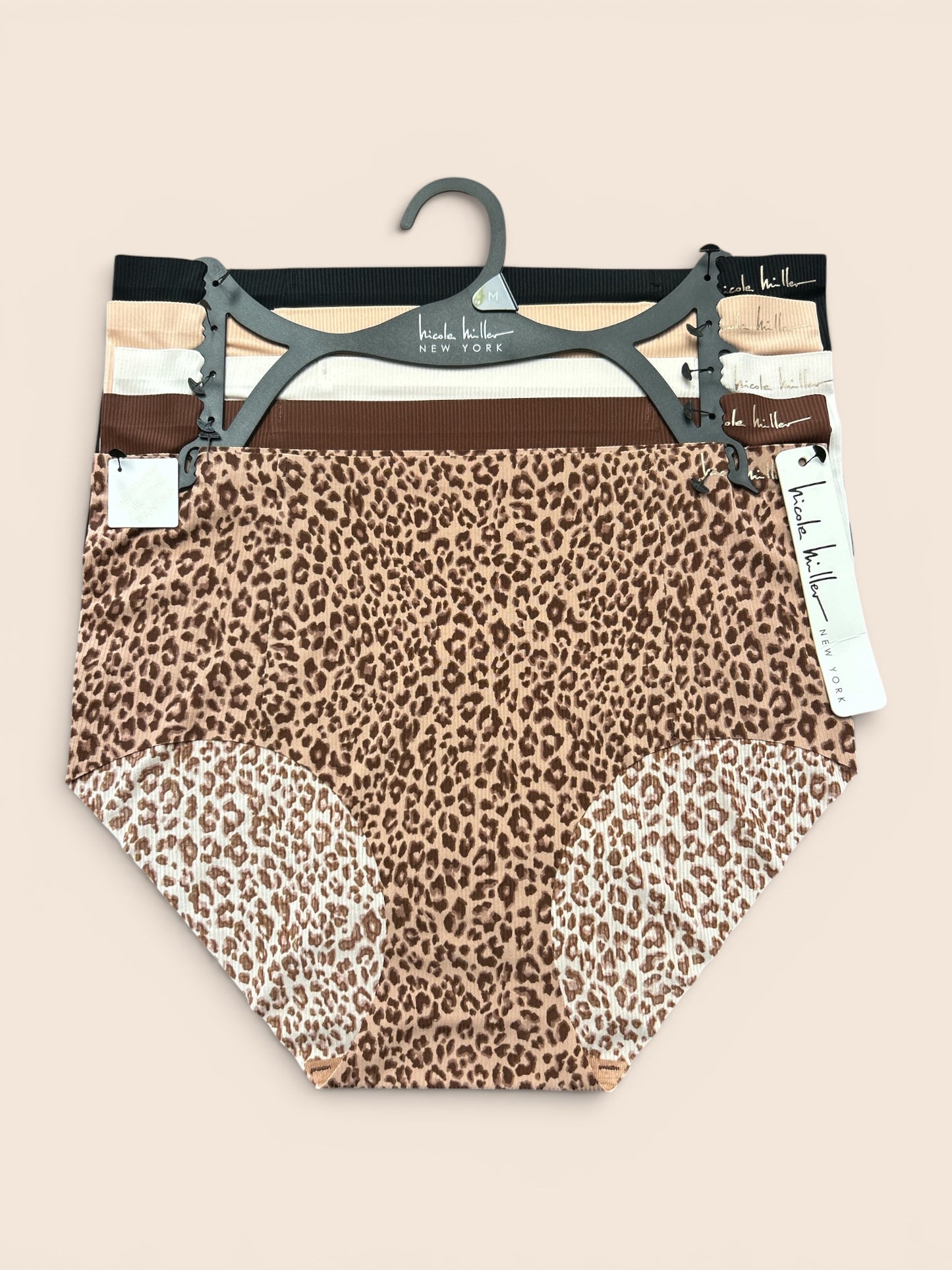 Nicole Miller New York Mid-Rise Seamless No-Show Briefs – 5-Pack Multicolor