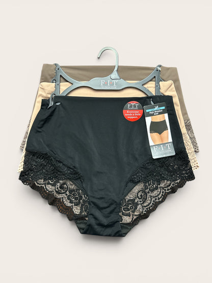 F.I.T. Figure Improving Technology Light Control High-Waisted Brief 3-Pack - Medium - Assorted Colors