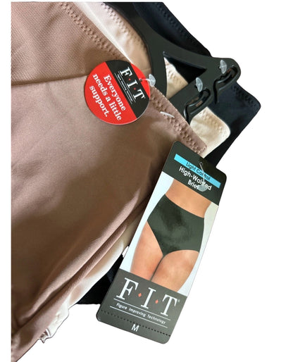 F.I.T. Figure Improving Technology 176039H3 - 3 Pack High-Waist Light Control Shaping Briefs ~GREAT FIT!
