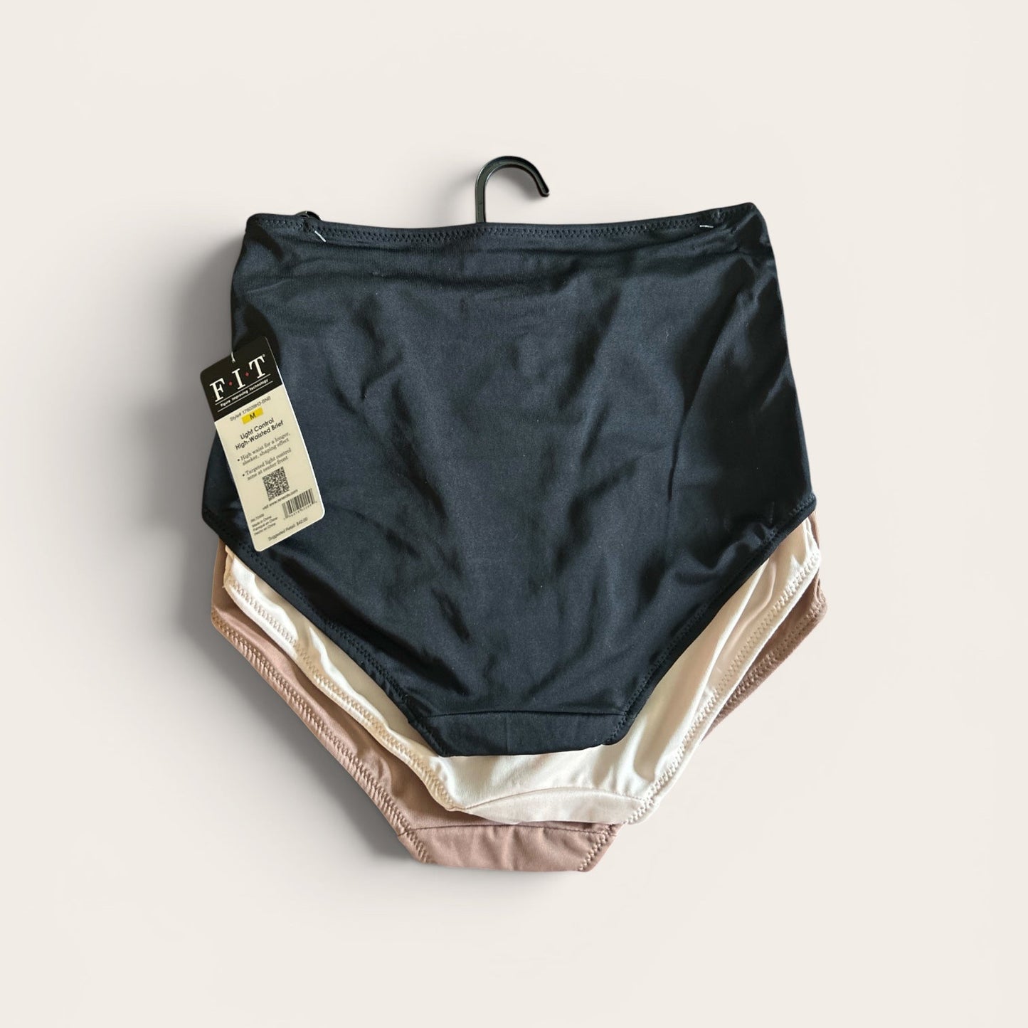 F.I.T. Figure Improving Technology 176039H3 - 3 Pack High-Waist Light Control Shaping Briefs ~GREAT FIT!