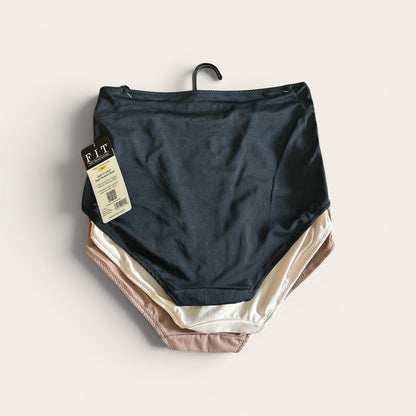 F.I.T. Figure Improving Technology 176039H3 - 3 Pack High-Waist Light Control Shaping Briefs ~GREAT FIT!