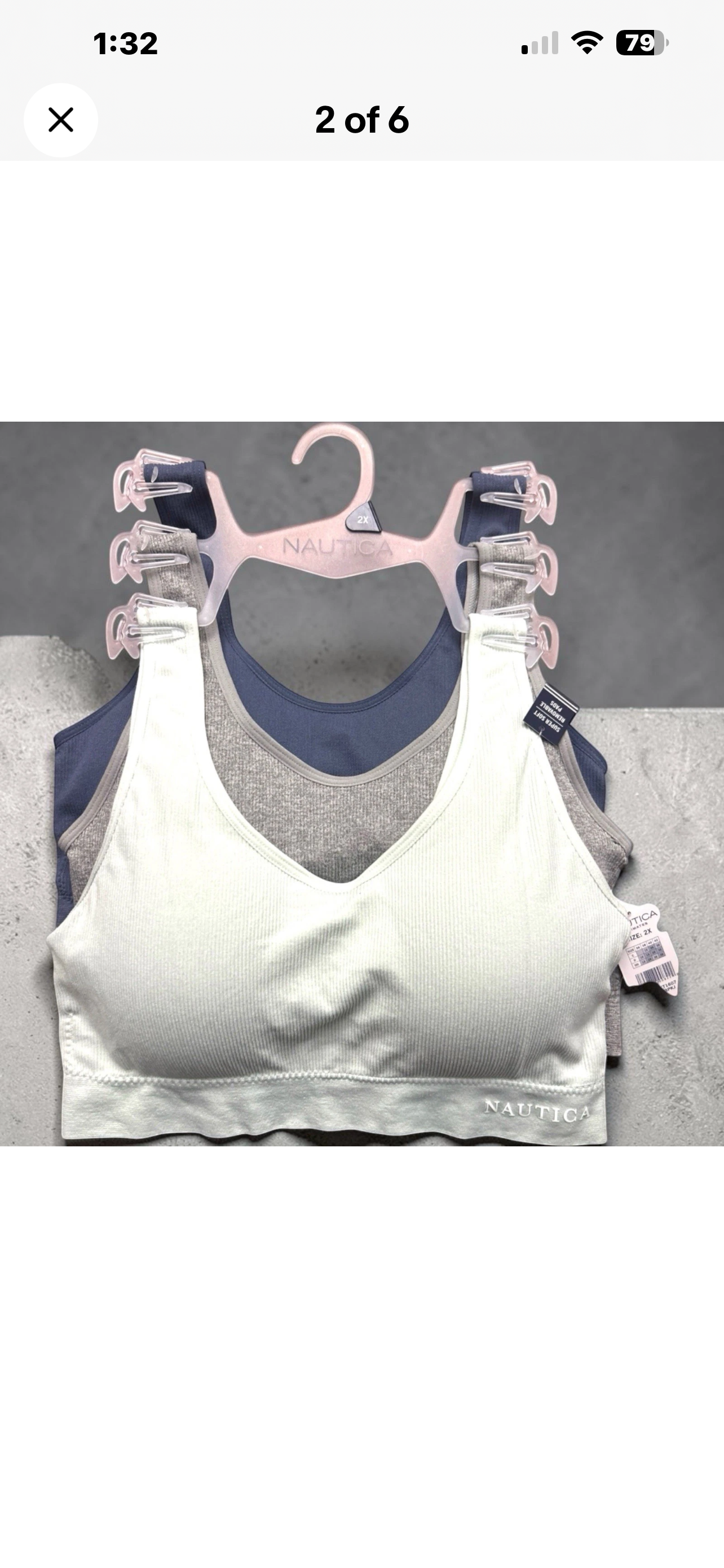 Nautica NT1607 Set of 3 Intimate Bras Super Soft Removable Pads