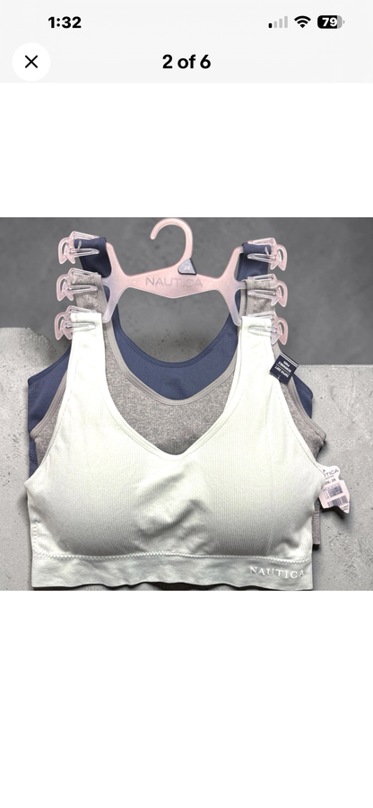 Nautica NT1607 Set of 3 Intimate Bras Super Soft Removable Pads