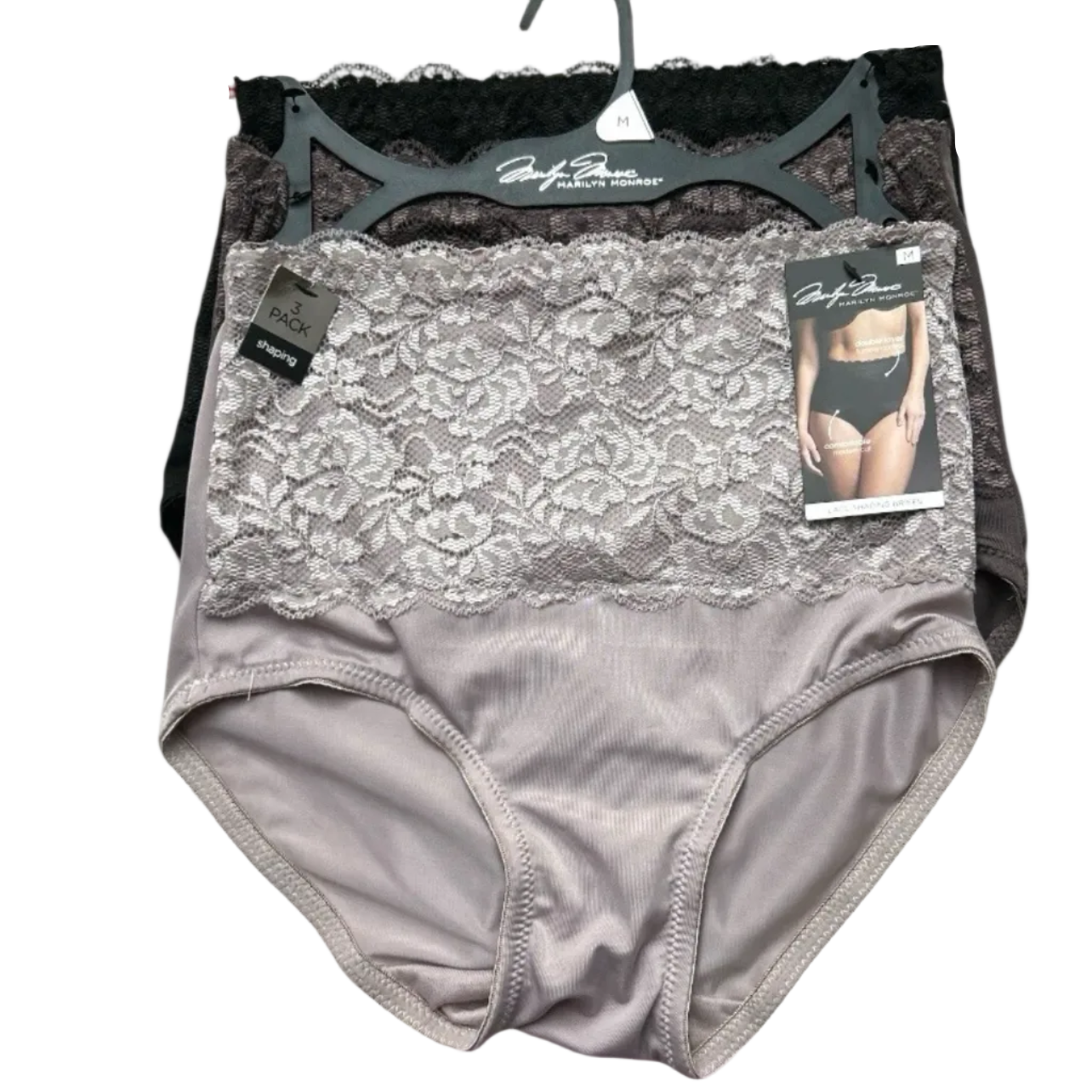 Marilyn Monroe 3-Pack Lace Shaping Briefs MM7305
