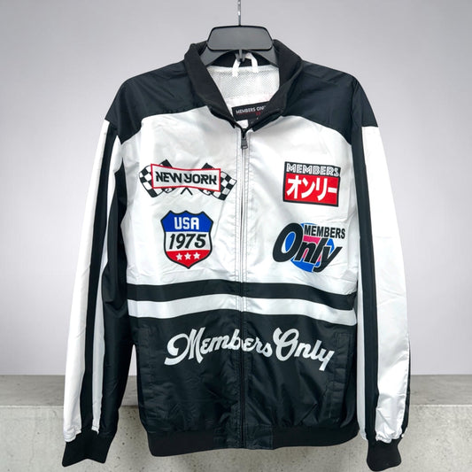 Members Only Windbreaker Shell Jacket MM015203 - Black/White/Blue/Red NWT