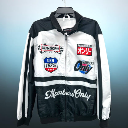 Members Only Windbreaker Shell Jacket MM015203 - Black/White/Blue/Red NWT