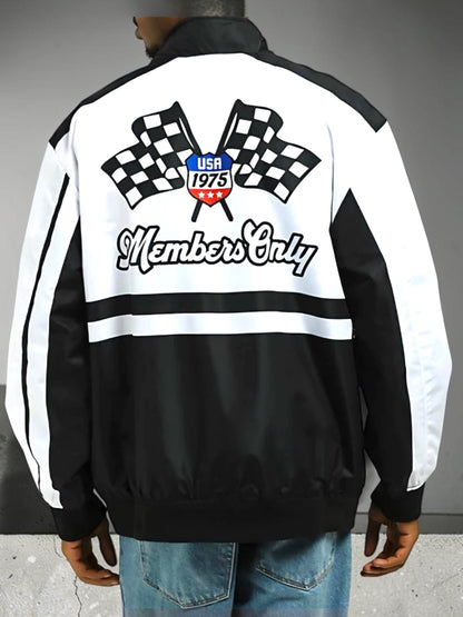 Members Only Windbreaker Shell Jacket MM015203 - Black/White/Blue/Red NWT