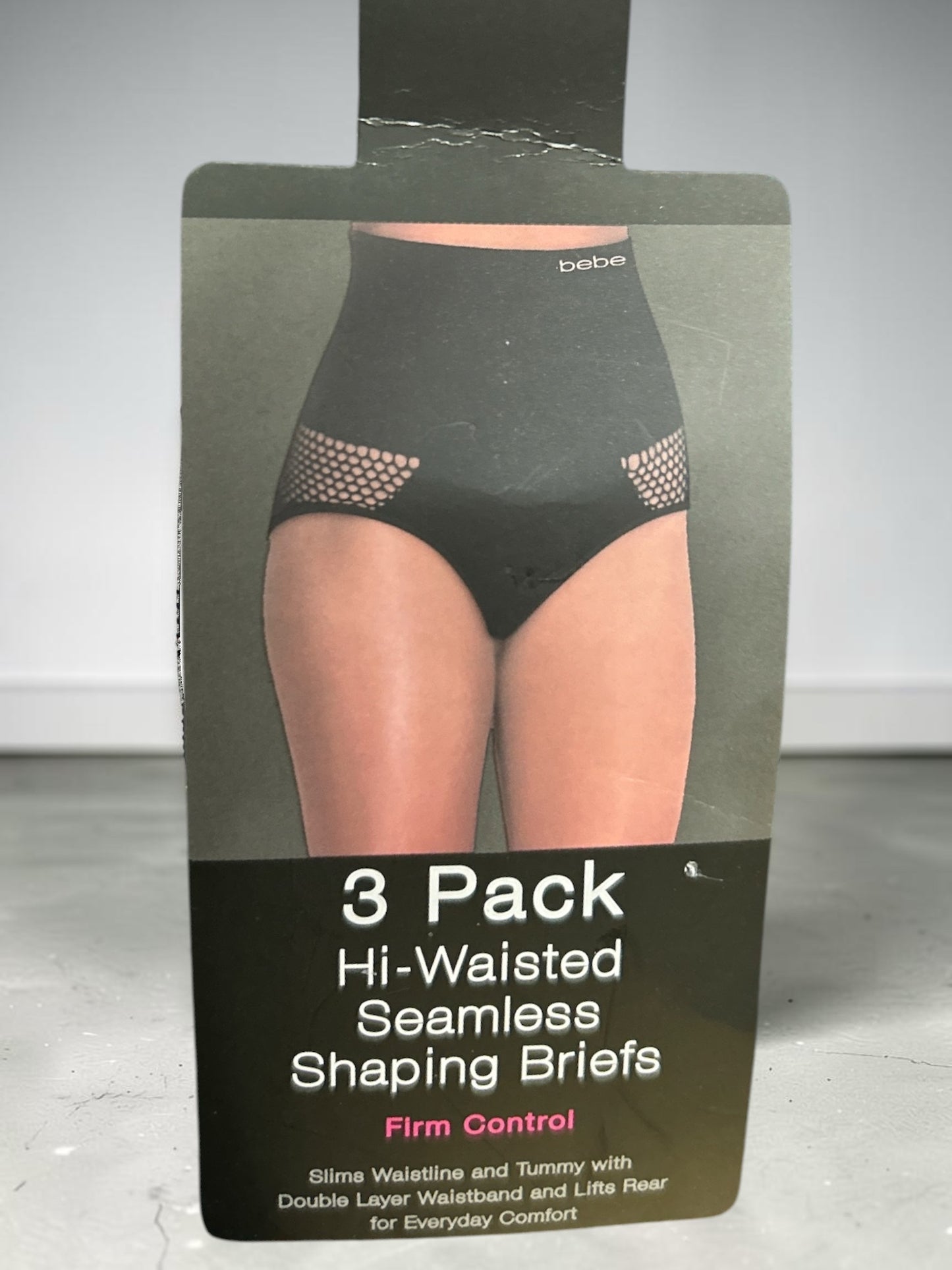 bebe Women's 3-Pack Briefs~Firm Control~Shaping & Seamless~High Waist~New!