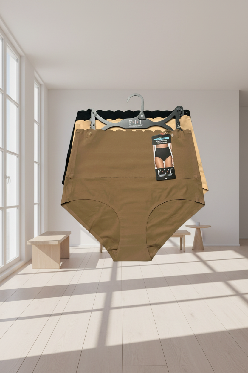 F.I.T. Figure Improving Technology Women's High-Waist Scallop Briefs 3-Pack