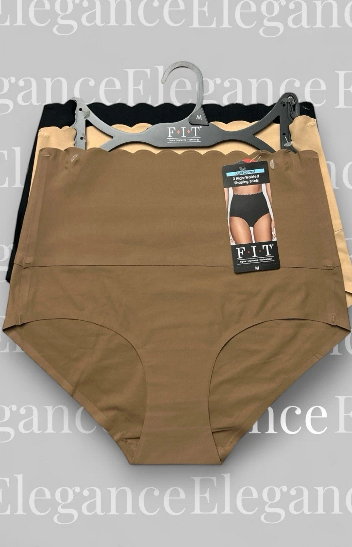 F.I.T. Figure Improving Technology Women's High-Waist Scallop Briefs 3-Pack