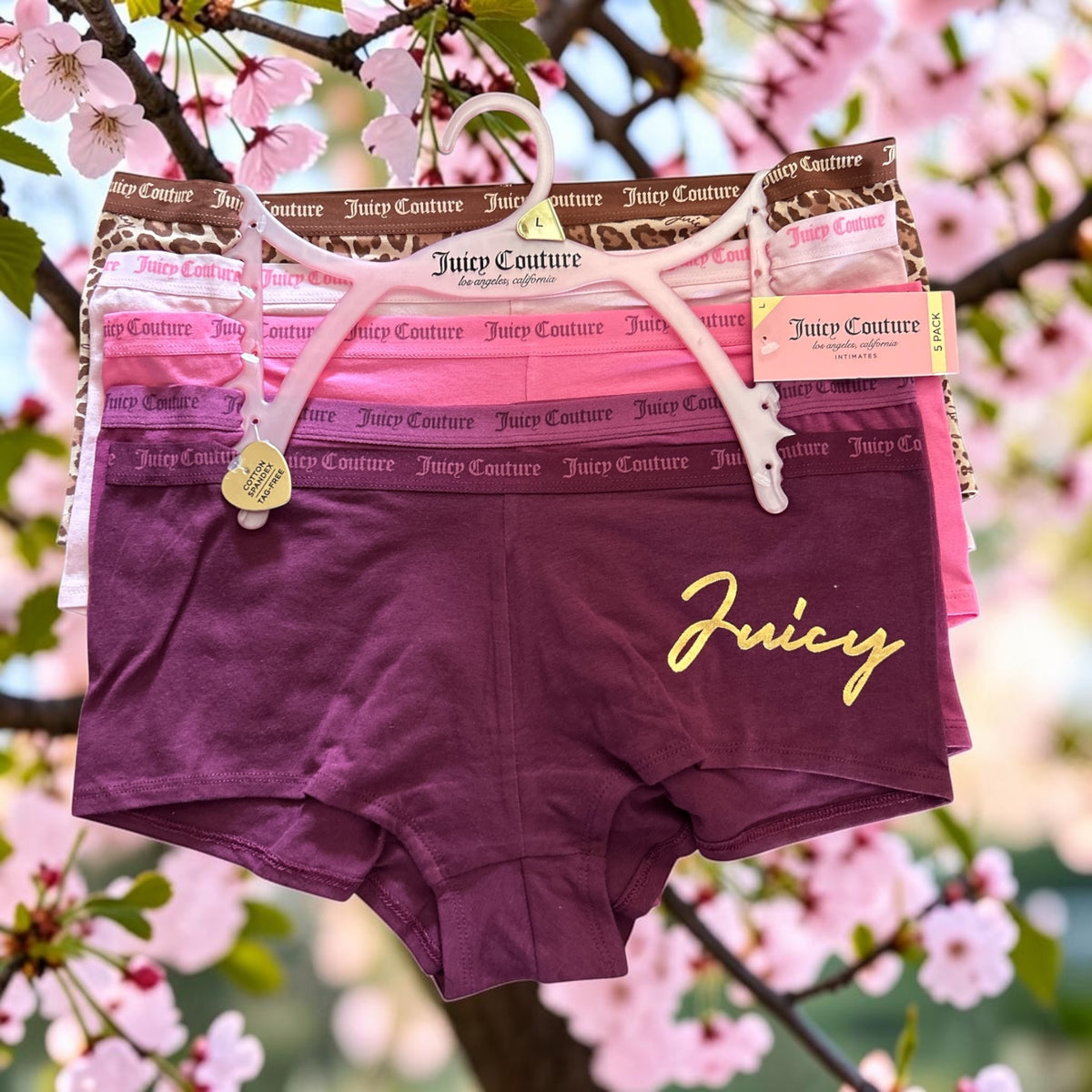 Juicy Couture Women Boyshort Underwear Cotton Stretch 5-Pack JC7530