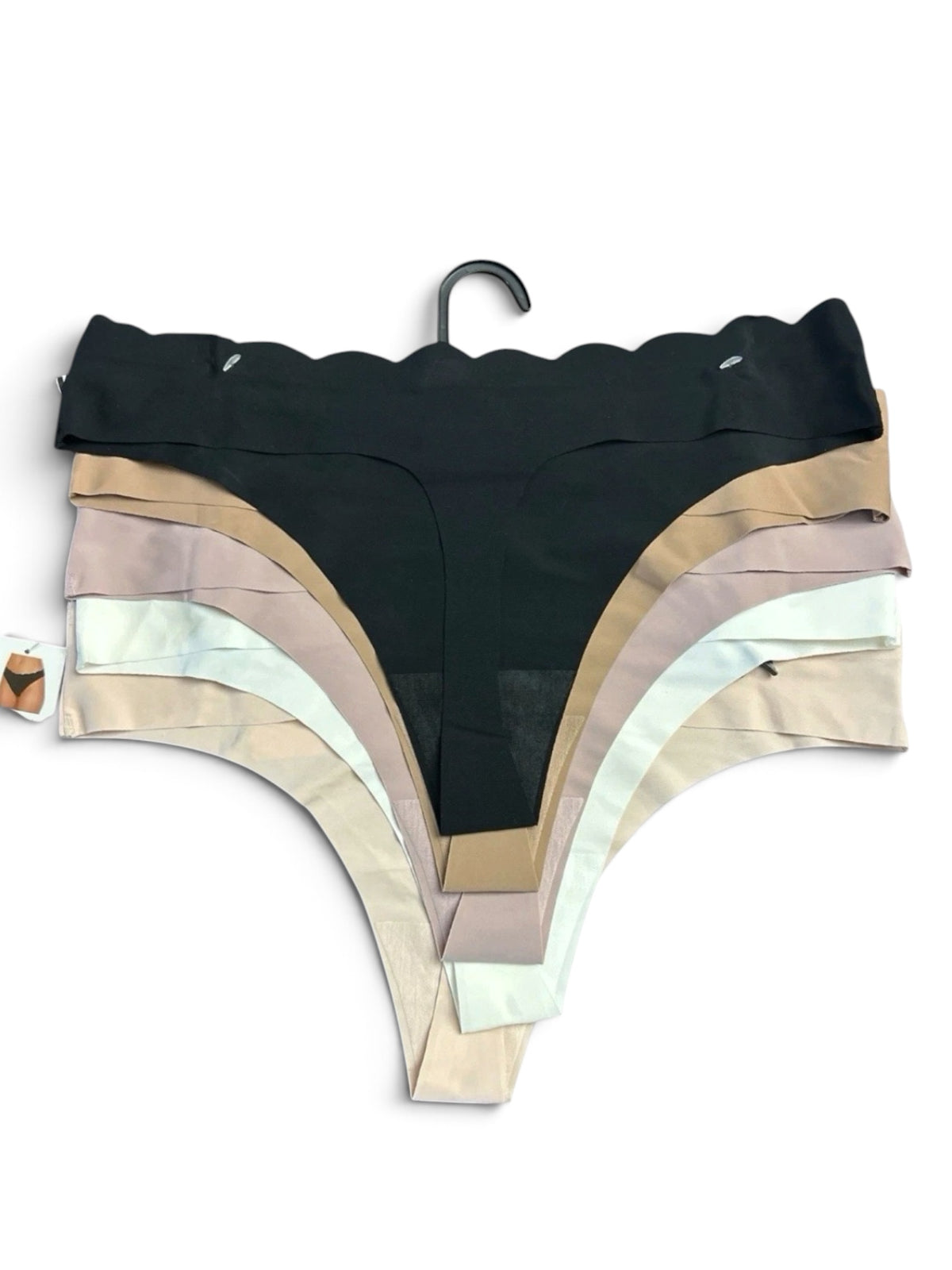 Sophie B Invisible No Show Scallop Thong Panty 5-Pack Multicolor Women Size L