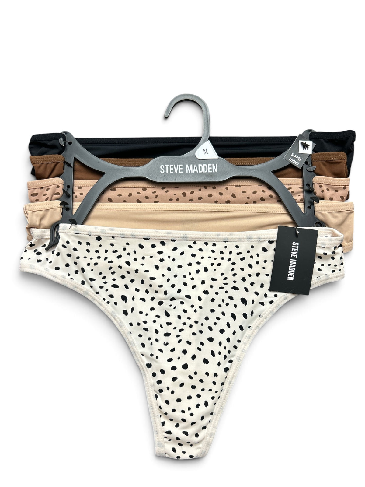 Steve Madden Women's Logo Thong Seamless 5-Pack Size M