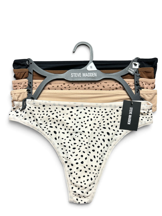 Steve Madden Women's Logo Thong Seamless 5-Pack Size M