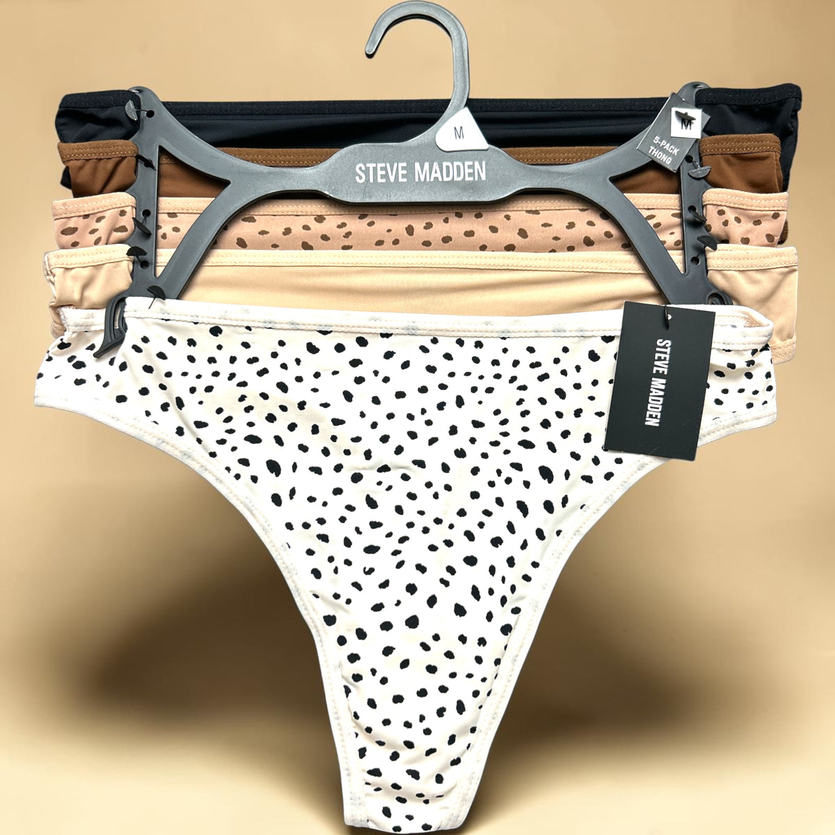 Steve Madden Women's Logo Thong Seamless 5-Pack Size M