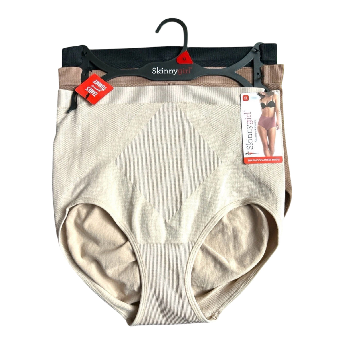 Skinnygirl Women's Seamless Shaping Briefs 3-Pack Tummy Control Panties SG7629