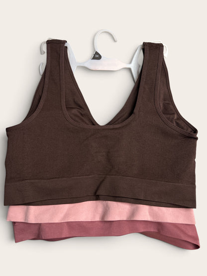 Laura Ashley 3-Pack Pull-On Bra Detail Plus Size - Mauve, Blush Pink & Mocha LS2441