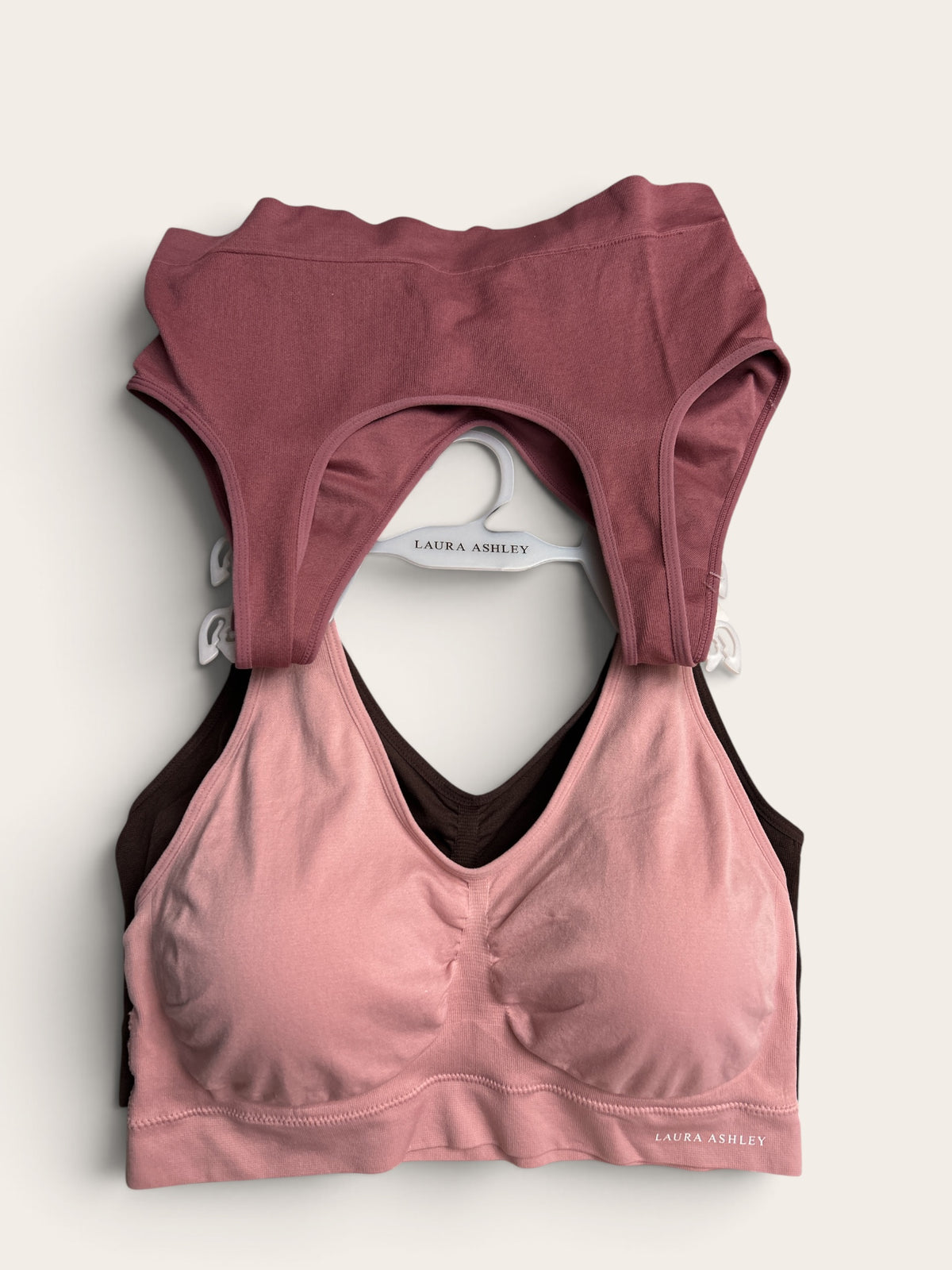 Laura Ashley 3-Pack Pull-On Bra Detail Plus Size - Mauve, Blush Pink & Mocha LS2441