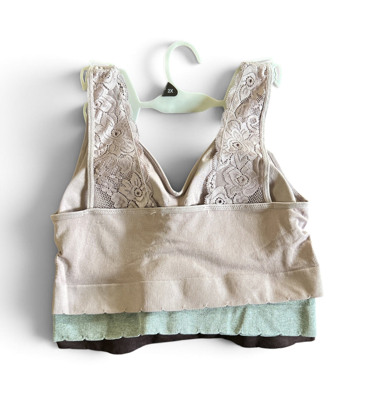 Laura Ashley 3-Pack Pull-On Bra with Lace Detail - Plus Size - Multicolor LS5243