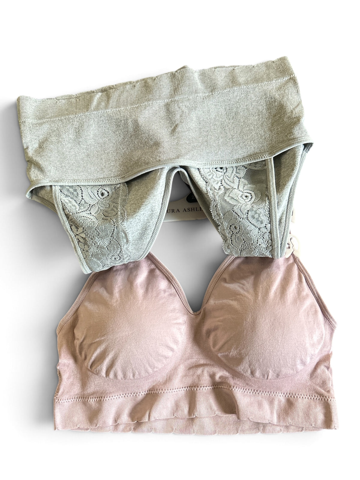 Laura Ashley 3-Pack Pull-On Bra with Lace Detail - Plus Size - Multicolor LS5243