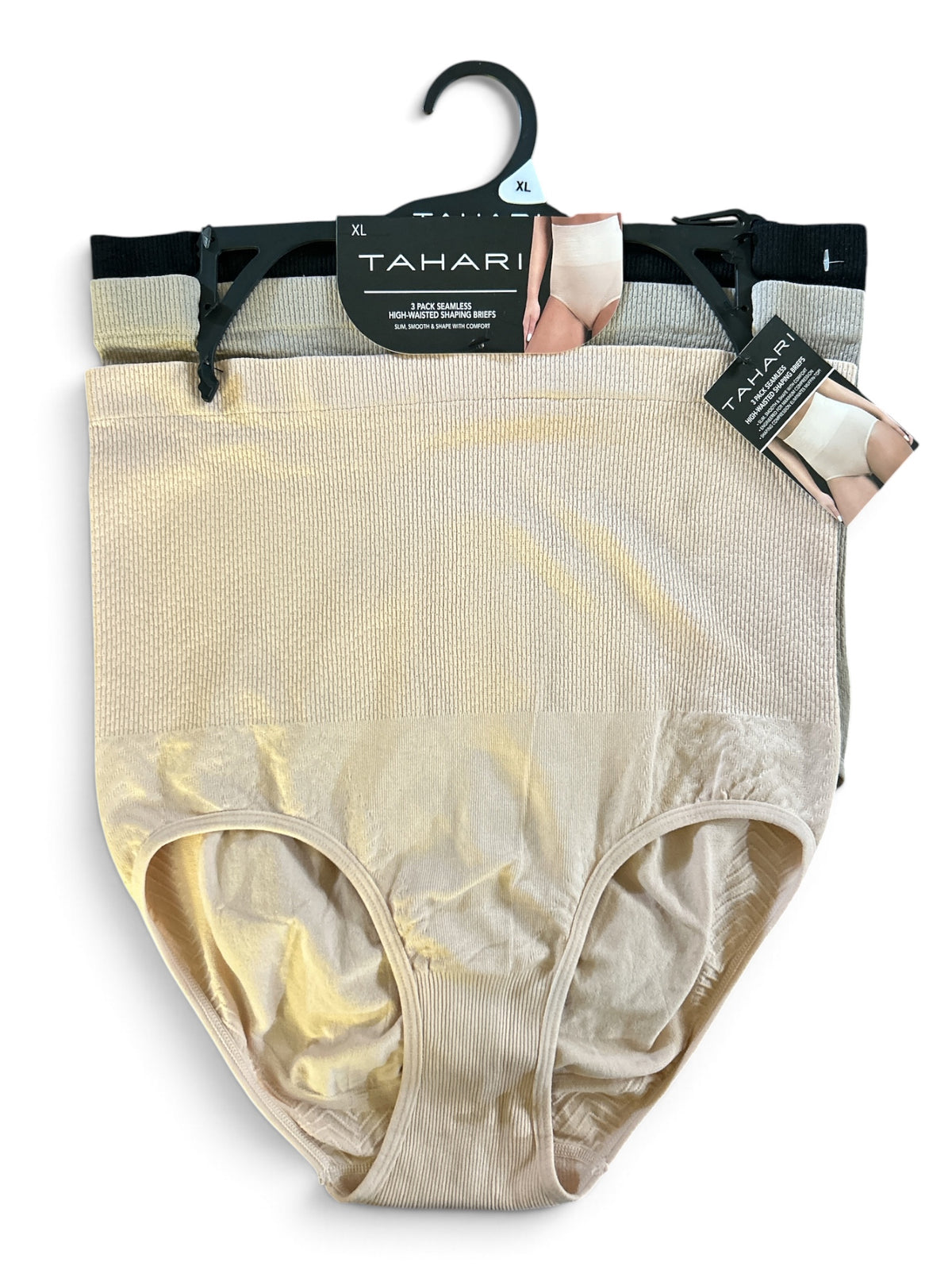 Tahari Women’s 3-Pack Seamless High-Waisted Shaping Briefs WB0317 – XL
