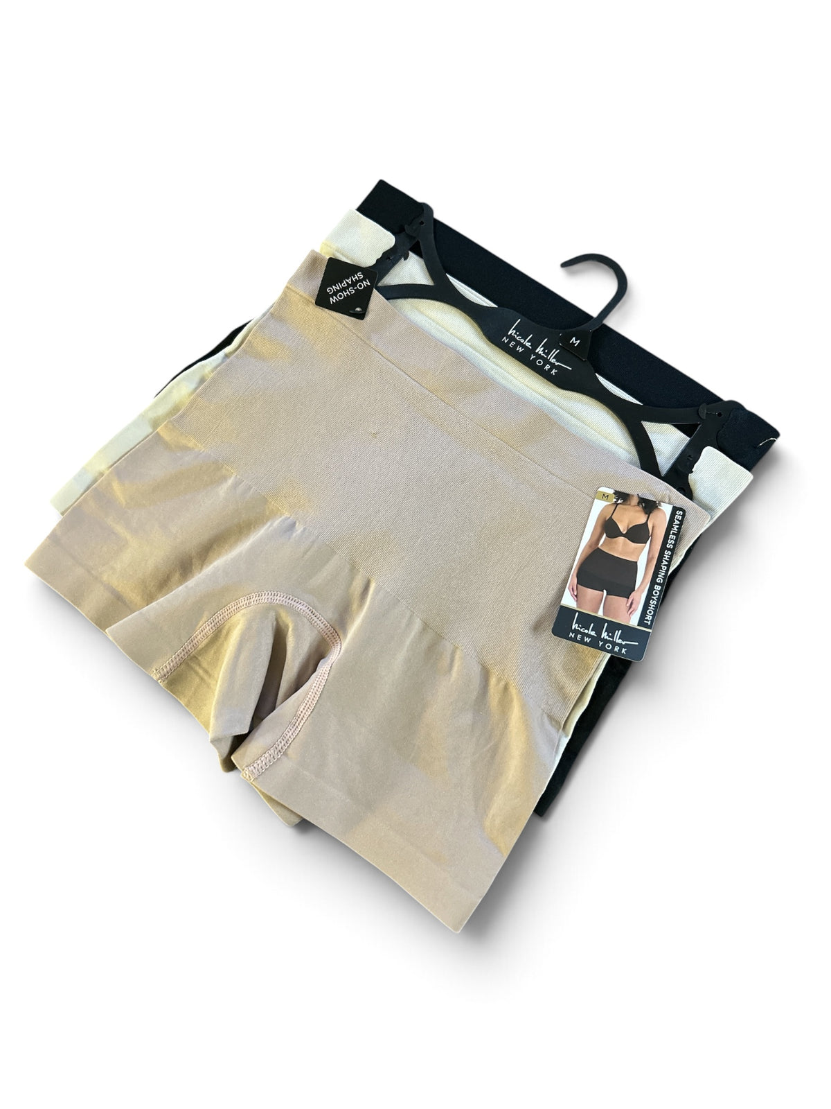 Nicole Miller 3-Pack Women’s Seamless High-Waisted Shaping Boyshort Panties