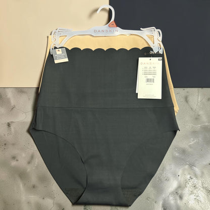 Danskin 2-Pack Scallop High-Waist Scuba Shaping Briefs - Smooth & Sculpt