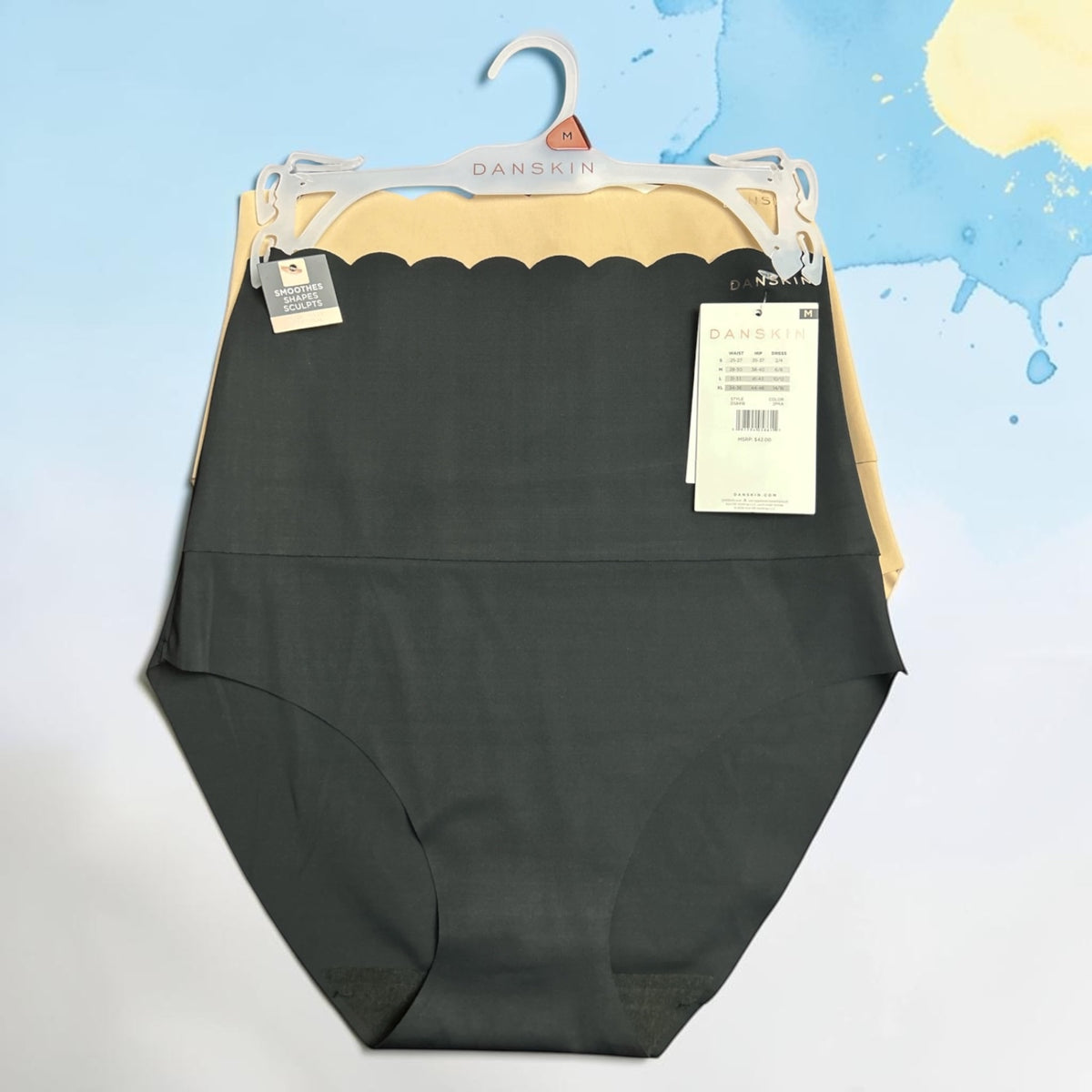 Danskin 2-Pack Scallop High-Waist Scuba Shaping Briefs - Smooth & Sculpt
