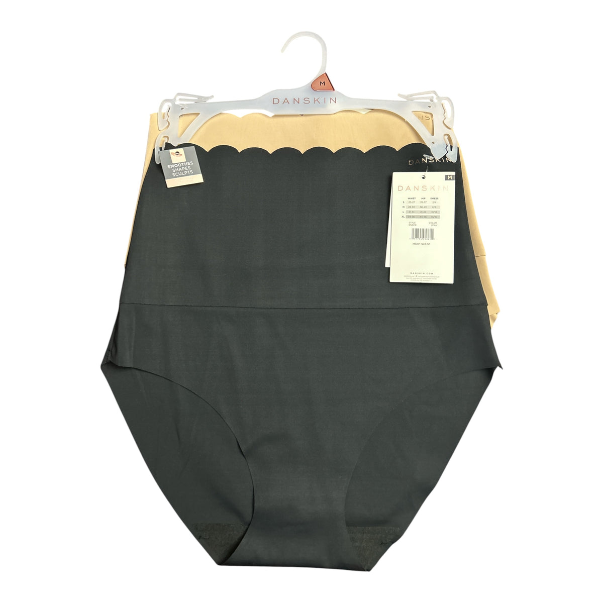 Danskin 2-Pack Scallop High-Waist Scuba Shaping Briefs - Smooth & Sculpt