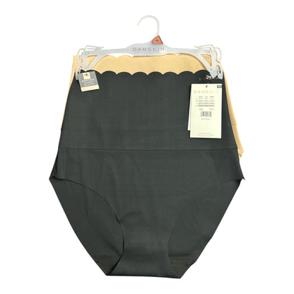 Danskin 2-Pack Scallop High-Waist Scuba Shaping Briefs - Smooth & Sculpt