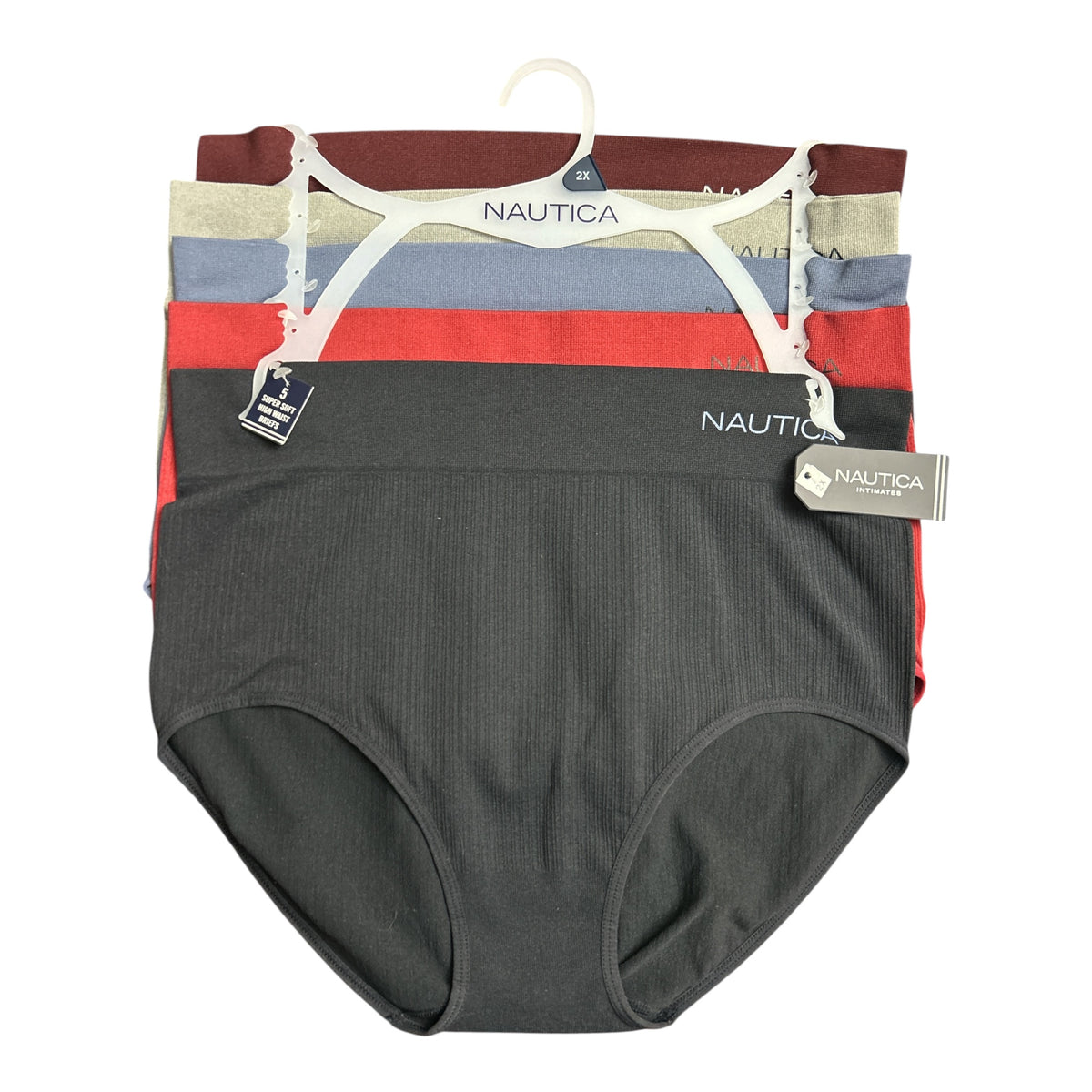 Nautica 5-Pack Super Soft Plus Size High-Waist Briefs-NT9948 $48