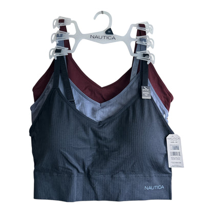 Nautica 3 Pack Women's Wireless Lounge Bras with Removable Pads Plus Size 2X  3X NT1731