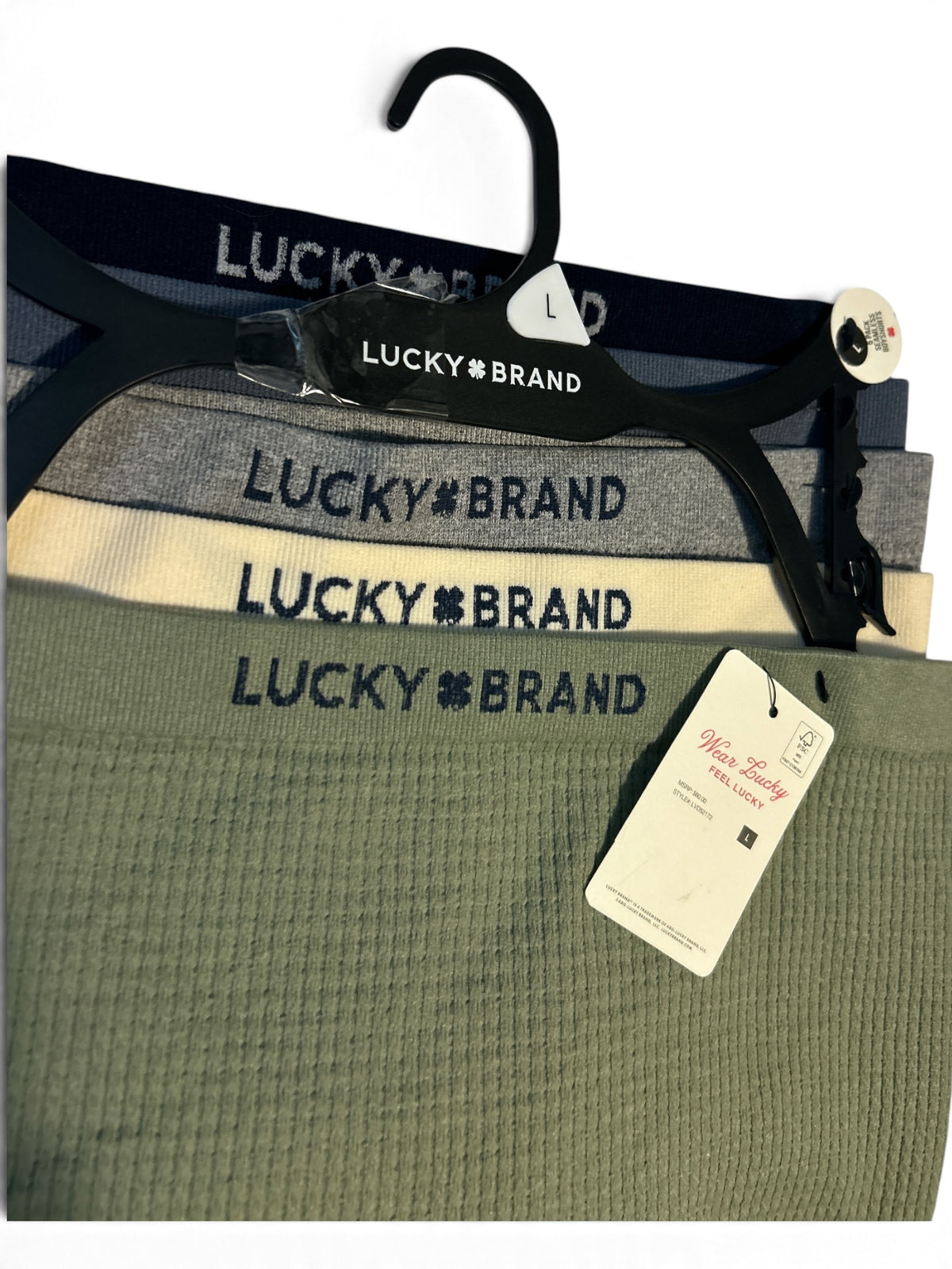 Lucky Brand Women's Seamless Boyshort Panties 5 Pack Size L NWT