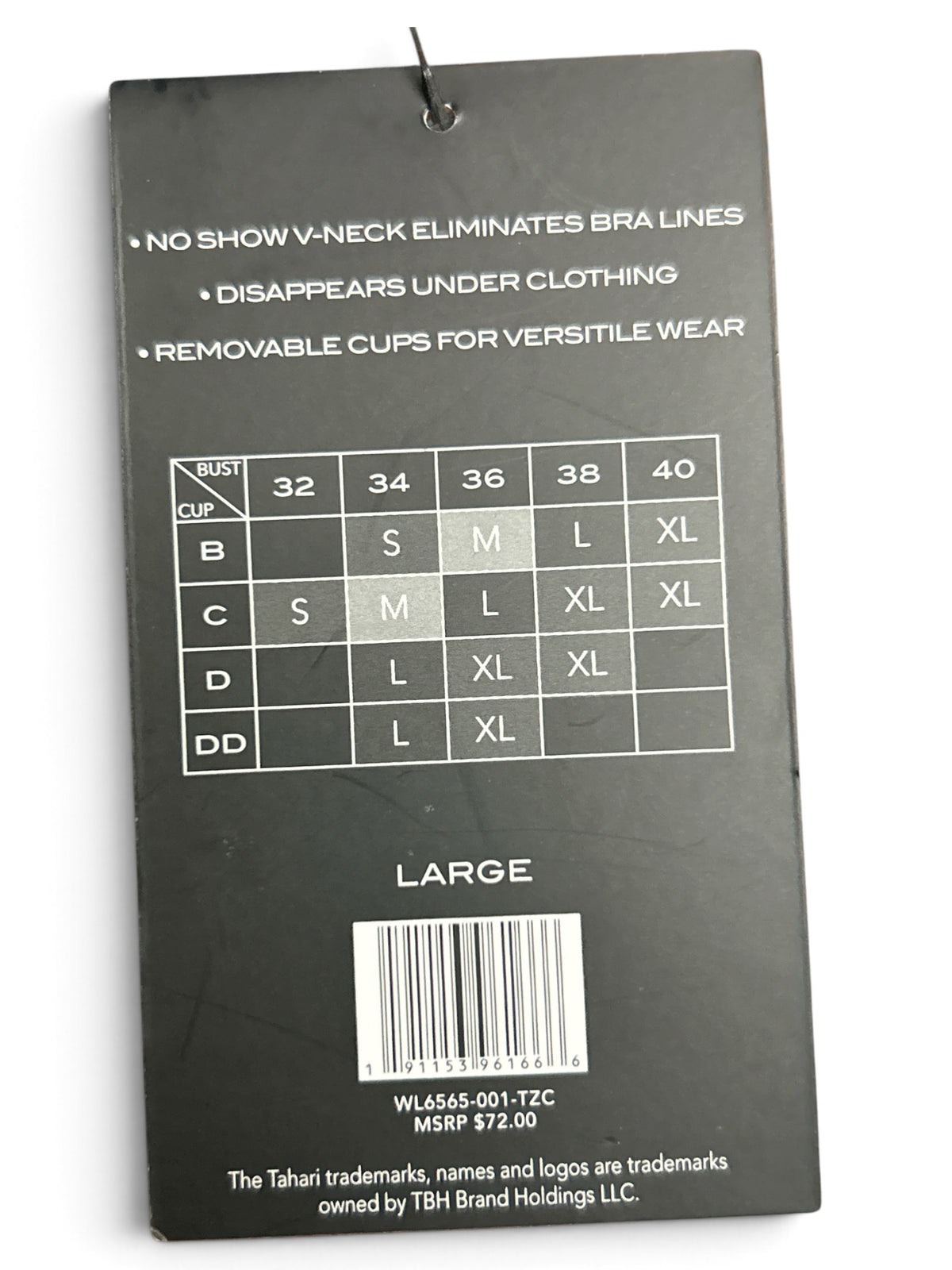Tahari Women’s Seamless Bras Laser Cut 3 Pack V-Neck Removable Cups Sz. L NWT