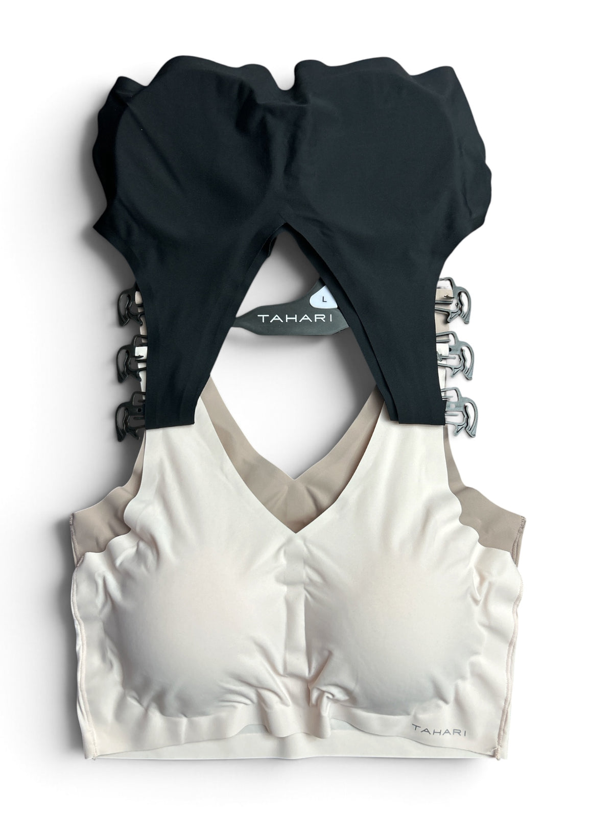 Tahari Women’s Seamless Bras Laser Cut 3 Pack V-Neck Removable Cups Sz. L NWT