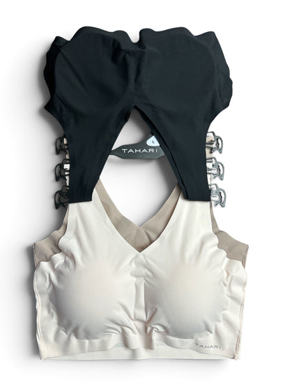 Tahari Women’s Seamless Bras Laser Cut 3 Pack V-Neck Removable Cups Sz. L NWT
