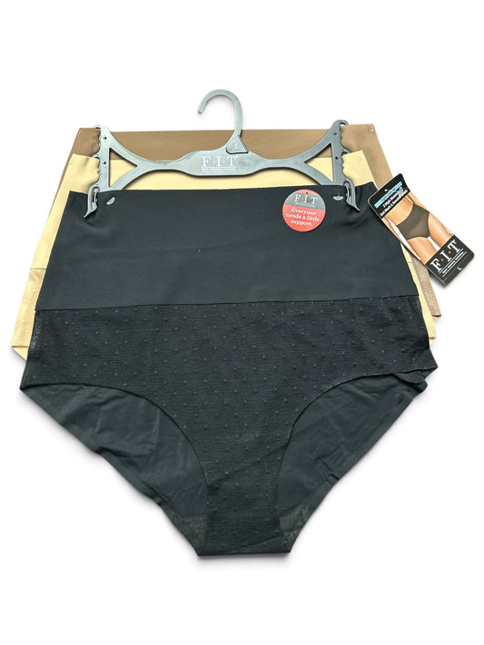 F.I.T. Women's High Waist Briefs 3 Pack Light Control Dotted Mesh S M L  NWT